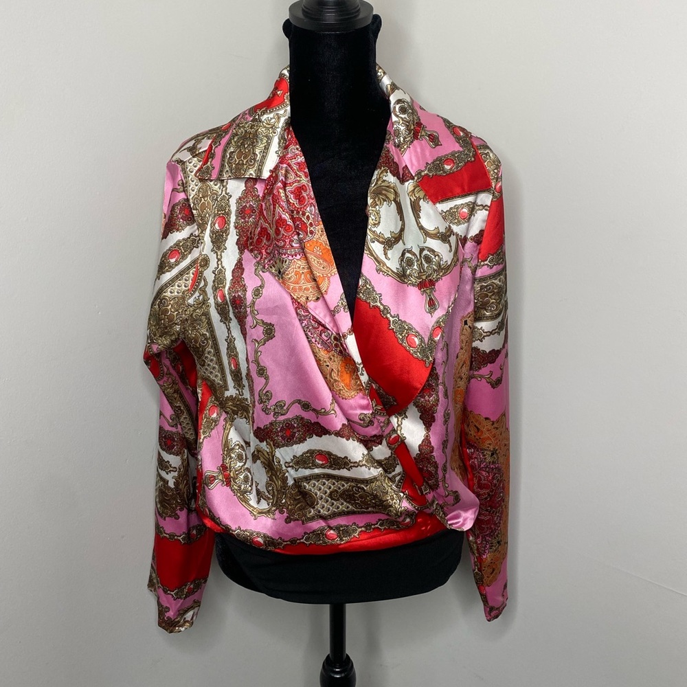 Multicolored silk bodysuit